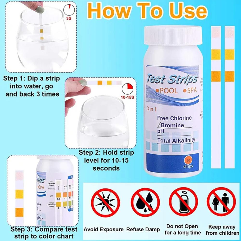 50pcs Chlorine PH Test Strips  – Water Testing Kit Bewertung und Preis