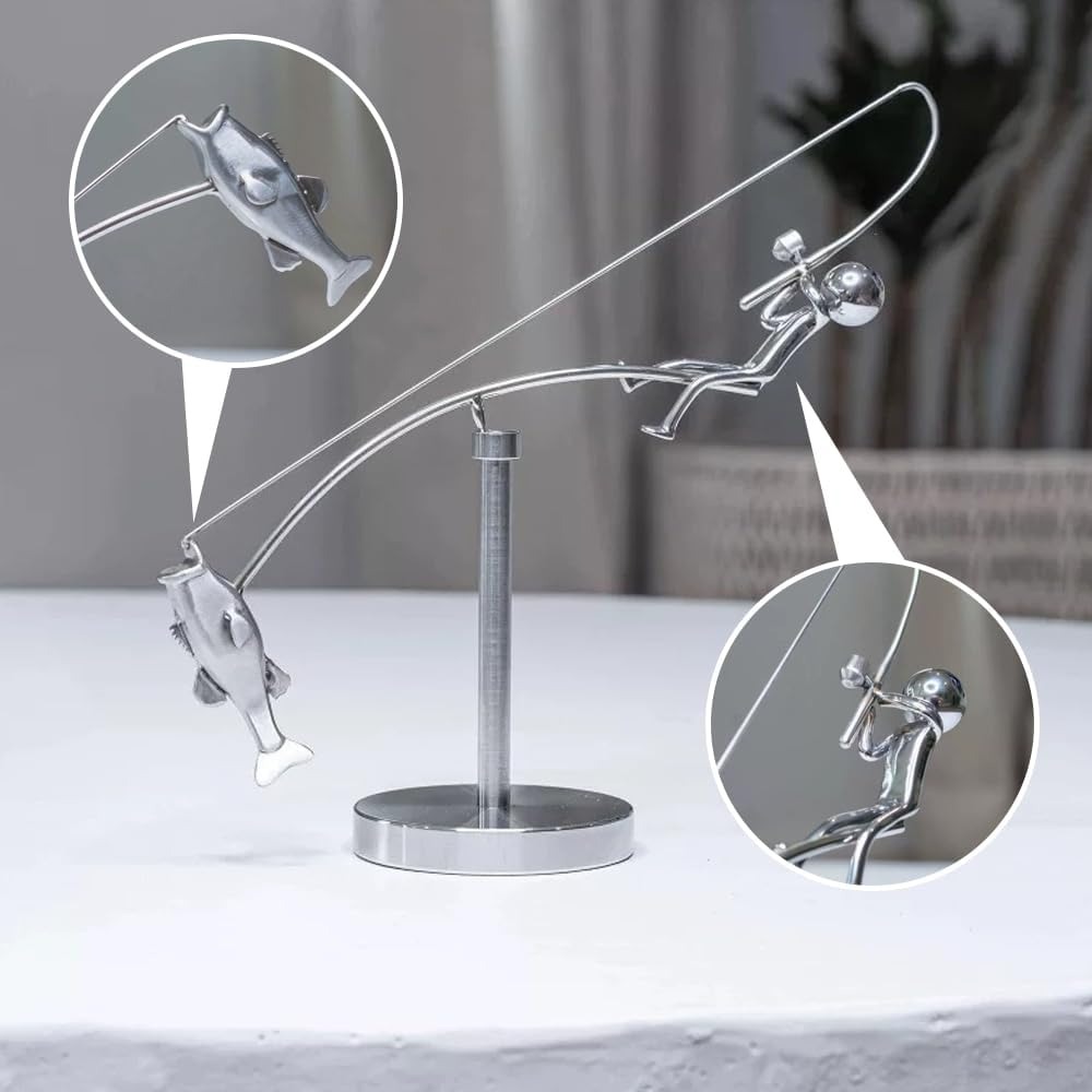 Handmade Kinetic Fishing Sculp – Newton Cradle Large Bewertung und Preis