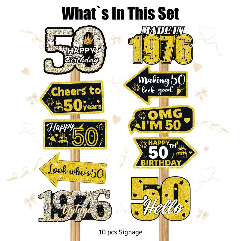 50th Birthday Yard Signs Black – Science Of Happiness Bewertung und Preis