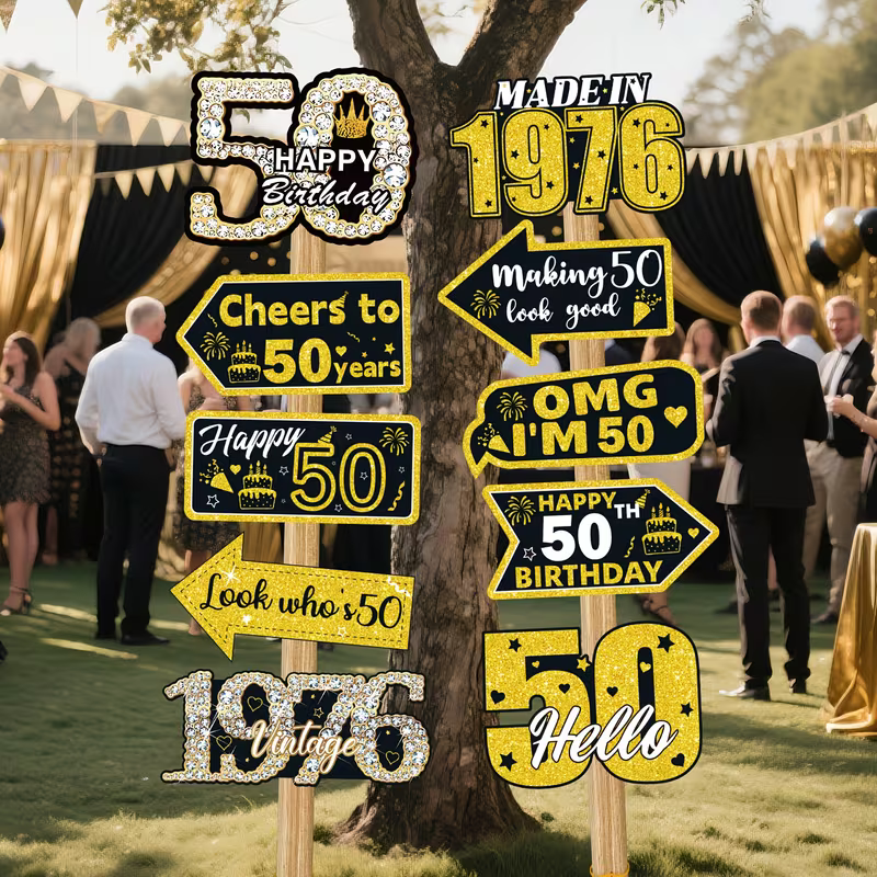 50th Birthday Yard Signs Black – Science Of Happiness Bewertung und Preis