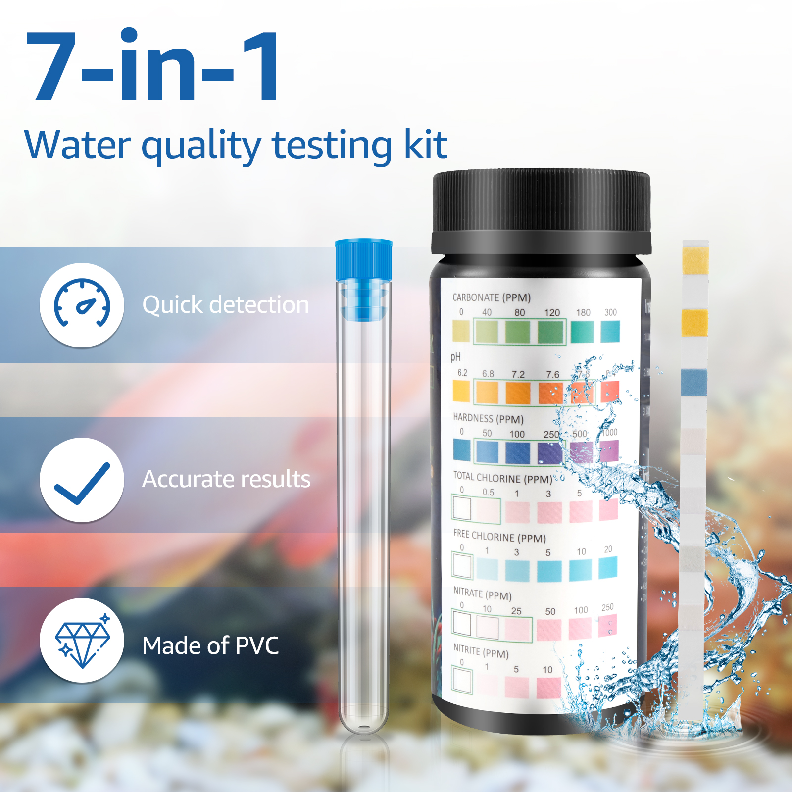 100Pcs 7 in 1 Aquarium Test St – Water Testing Kit Bewertung und Preis