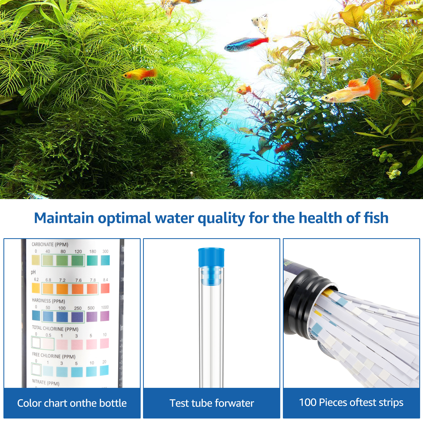 100Pcs 7 in 1 Aquarium Test St – Water Testing Kit Bewertung und Preis
